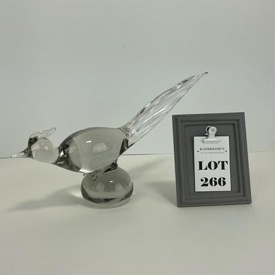 -266- TIFFIN | Clear Glass Pheasant Figure
