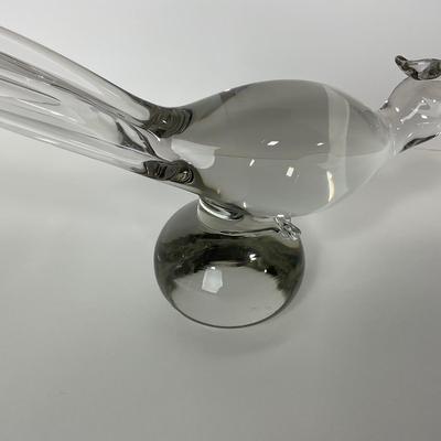 -266- TIFFIN | Clear Glass Pheasant Figure