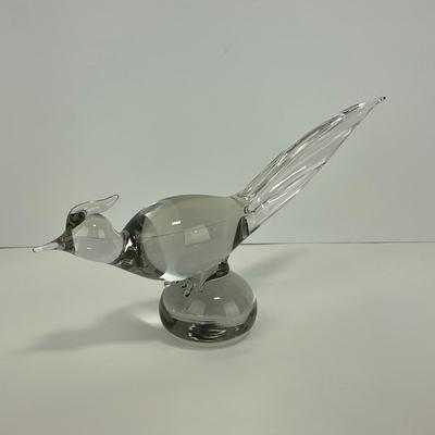 -266- TIFFIN | Clear Glass Pheasant Figure