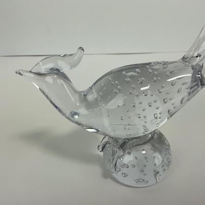 -68- COLLECTIBLE | Clear Glass Pheasant Figure