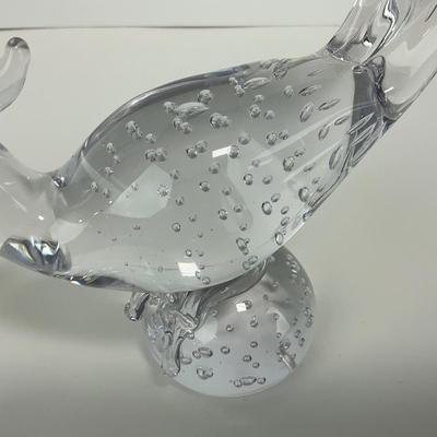-68- COLLECTIBLE | Clear Glass Pheasant Figure