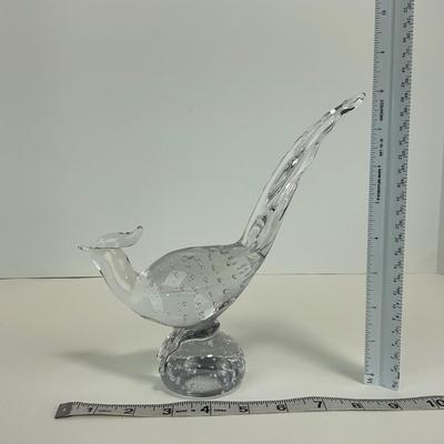 -68- COLLECTIBLE | Clear Glass Pheasant Figure
