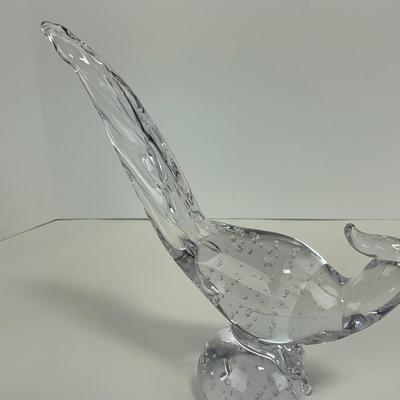 -68- COLLECTIBLE | Clear Glass Pheasant Figure