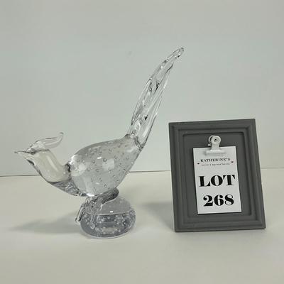 -68- COLLECTIBLE | Clear Glass Pheasant Figure
