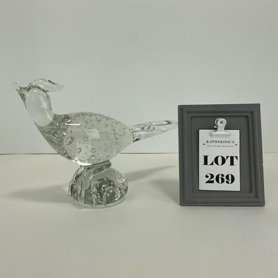 -269- COLLECTIBLE | Clear Glass Pheasant Figure