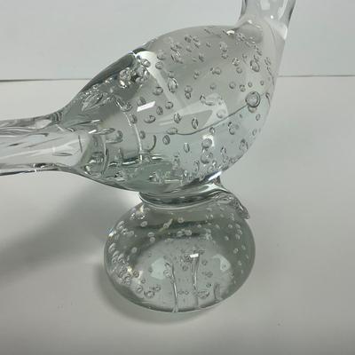 -269- COLLECTIBLE | Clear Glass Pheasant Figure