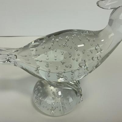 -269- COLLECTIBLE | Clear Glass Pheasant Figure