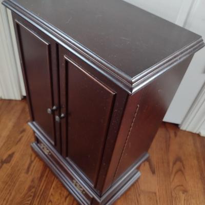 Vanity Top Double Door Jewelry Armoire (No Contents)