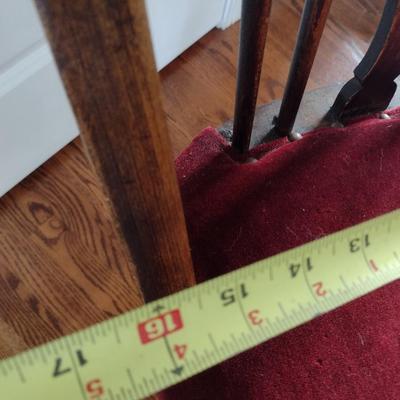 Antique Oak Bentwood Back Sitting Chair with Upholstered Seat