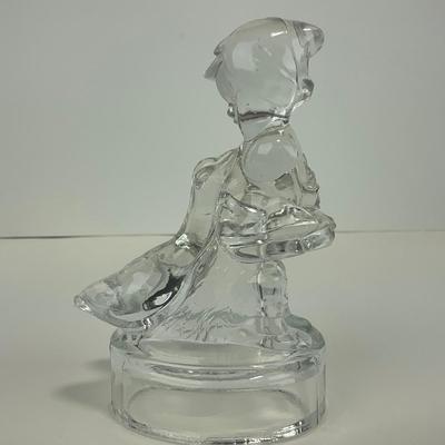 -281- LE SMITH | Clear Glass Goose & Girl Figure