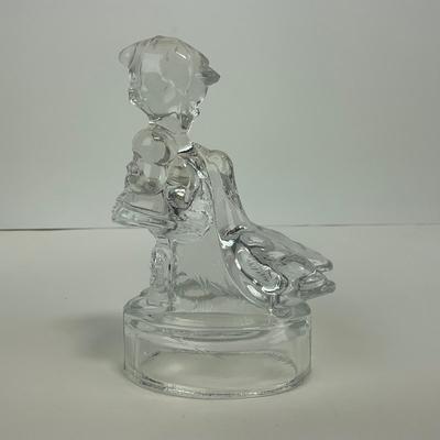 -281- LE SMITH | Clear Glass Goose & Girl Figure