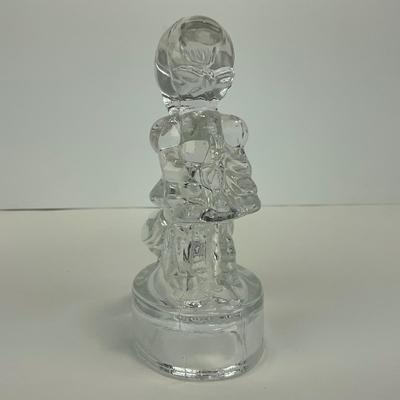 -281- LE SMITH | Clear Glass Goose & Girl Figure
