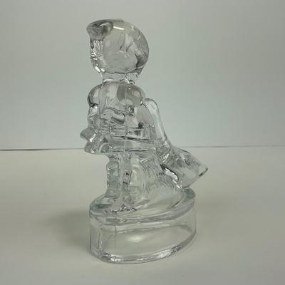 -281- LE SMITH | Clear Glass Goose & Girl Figure
