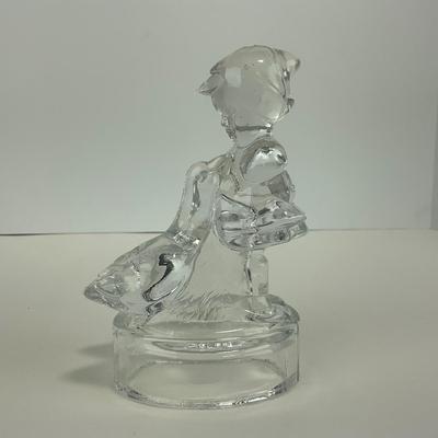 -281- LE SMITH | Clear Glass Goose & Girl Figure