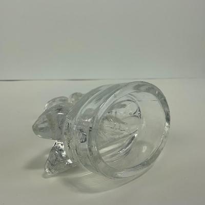 -281- LE SMITH | Clear Glass Goose & Girl Figure