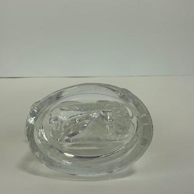 -281- LE SMITH | Clear Glass Goose & Girl Figure