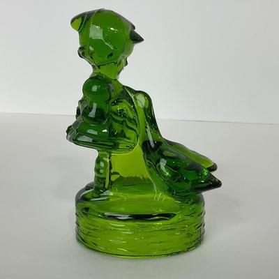 -282- LE SMITH | Green Goose & Girl Figure