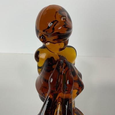 -284- LE SMITH | Amber Goose & Girl Figure