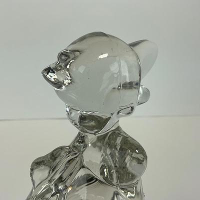 -285- LE SMITH | Clear Glass Goose & Girl Figure