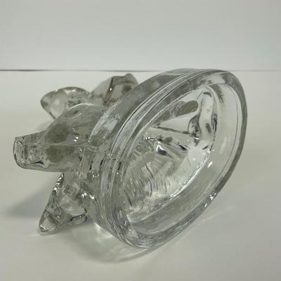 -285- LE SMITH | Clear Glass Goose & Girl Figure