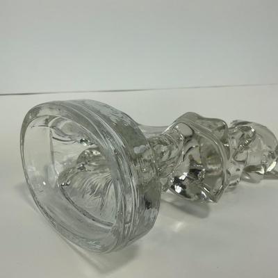 -285- LE SMITH | Clear Glass Goose & Girl Figure