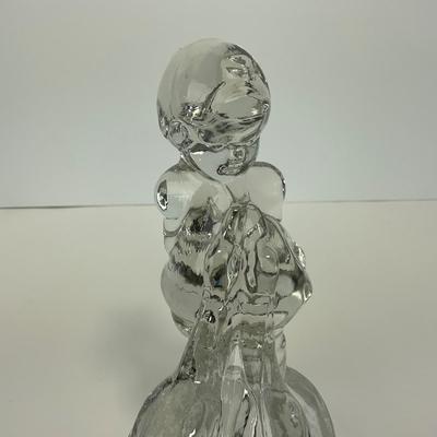 -285- LE SMITH | Clear Glass Goose & Girl Figure