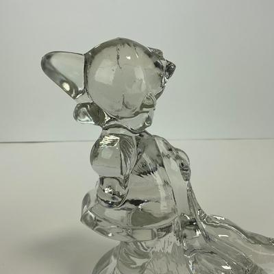 -285- LE SMITH | Clear Glass Goose & Girl Figure