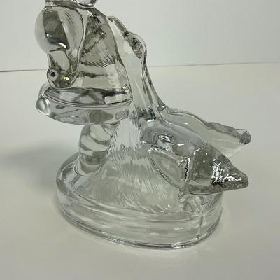 -285- LE SMITH | Clear Glass Goose & Girl Figure