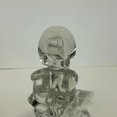 -285- LE SMITH | Clear Glass Goose & Girl Figure
