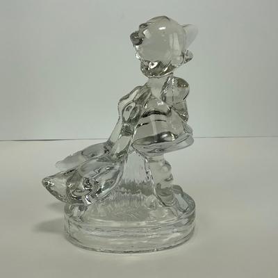 -285- LE SMITH | Clear Glass Goose & Girl Figure