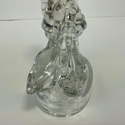 -285- LE SMITH | Clear Glass Goose & Girl Figure