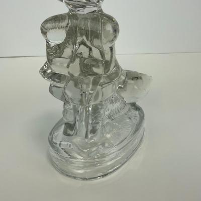 -285- LE SMITH | Clear Glass Goose & Girl Figure