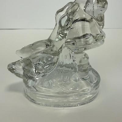 -285- LE SMITH | Clear Glass Goose & Girl Figure