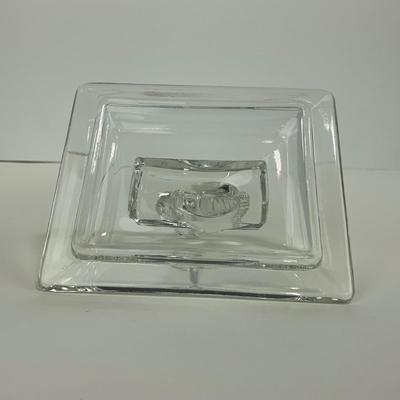-287- HEISEY | Clear Glass Horsehead Figural Cigarette Box