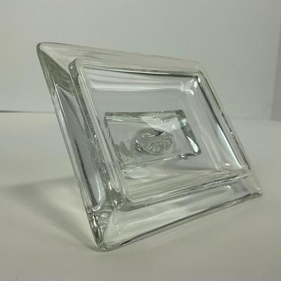 -287- HEISEY | Clear Glass Horsehead Figural Cigarette Box