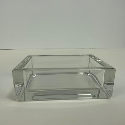 -287- HEISEY | Clear Glass Horsehead Figural Cigarette Box