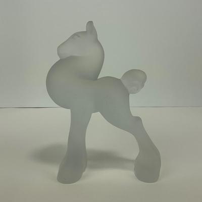 -289- HEISEY | By Imperial Frosted Glass Filly Horse Figure | Marked