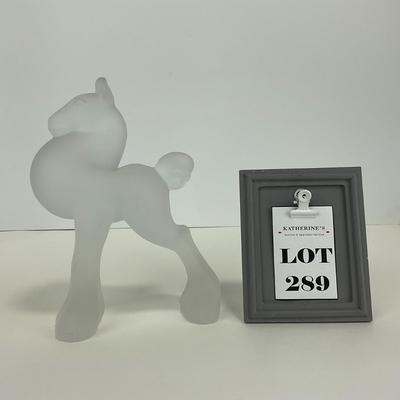 -289- HEISEY | By Imperial Frosted Glass Filly Horse Figure | Marked