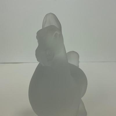 -289- HEISEY | By Imperial Frosted Glass Filly Horse Figure | Marked