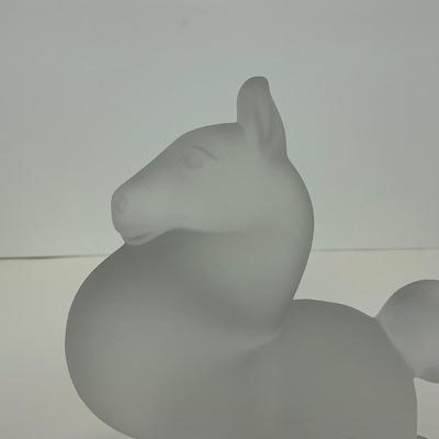 -289- HEISEY | By Imperial Frosted Glass Filly Horse Figure | Marked