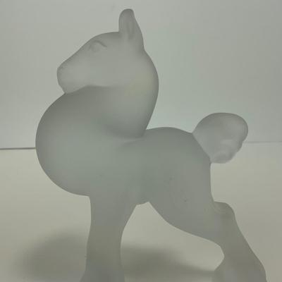 -289- HEISEY | By Imperial Frosted Glass Filly Horse Figure | Marked