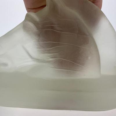 -294- COLLECTIBLE | Frosted Glass Horsehead Bookend