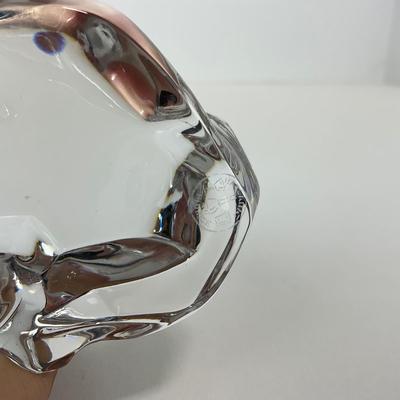 -295- BACCARAT | Clear Glass Horse Laying Down Figure | Signed & Marked