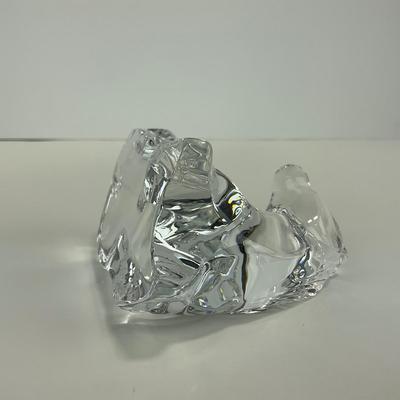 -295- BACCARAT | Clear Glass Horse Laying Down Figure | Signed & Marked