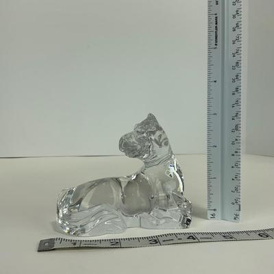 -295- BACCARAT | Clear Glass Horse Laying Down Figure | Signed & Marked