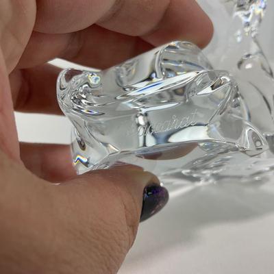 -295- BACCARAT | Clear Glass Horse Laying Down Figure | Signed & Marked