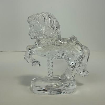 -296- WATERFORD | Clear glass 1997 Carousel Horse Ireland Figure | Marked