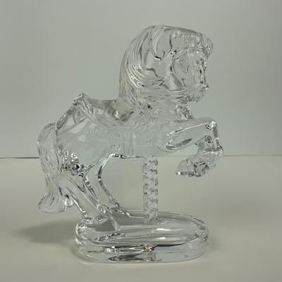 -296- WATERFORD | Clear glass 1997 Carousel Horse Ireland Figure | Marked