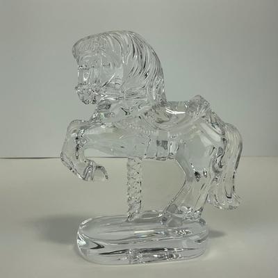 -296- WATERFORD | Clear glass 1997 Carousel Horse Ireland Figure | Marked