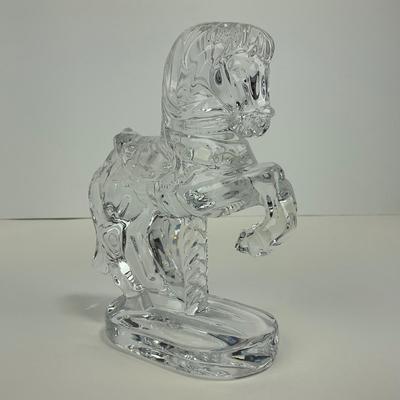 -296- WATERFORD | Clear glass 1997 Carousel Horse Ireland Figure | Marked